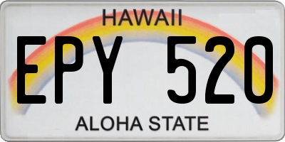 HI license plate EPY520
