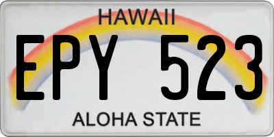 HI license plate EPY523