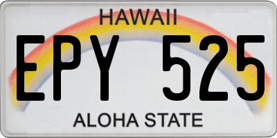 HI license plate EPY525