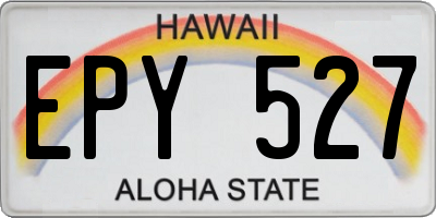 HI license plate EPY527