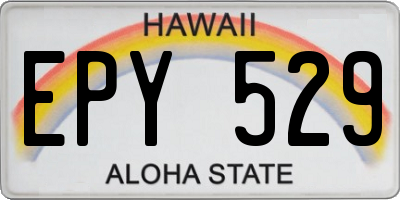 HI license plate EPY529