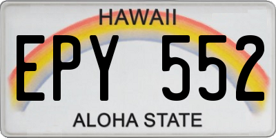 HI license plate EPY552