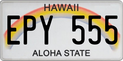 HI license plate EPY555
