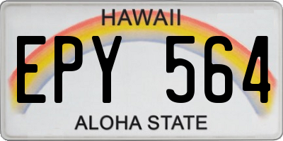 HI license plate EPY564