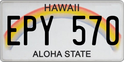 HI license plate EPY570