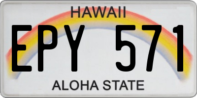 HI license plate EPY571