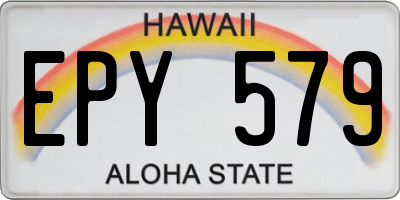 HI license plate EPY579