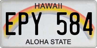 HI license plate EPY584