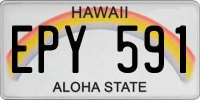 HI license plate EPY591
