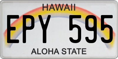 HI license plate EPY595