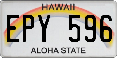 HI license plate EPY596