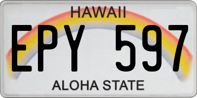 HI license plate EPY597