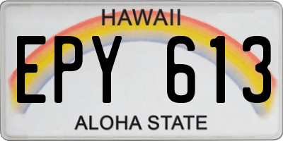 HI license plate EPY613