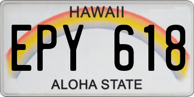 HI license plate EPY618