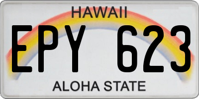 HI license plate EPY623