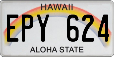 HI license plate EPY624