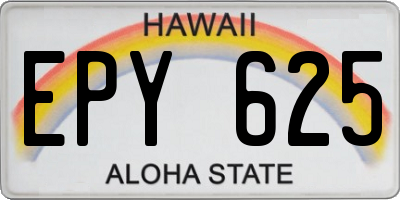 HI license plate EPY625