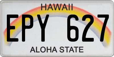 HI license plate EPY627