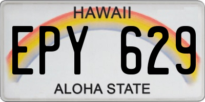 HI license plate EPY629