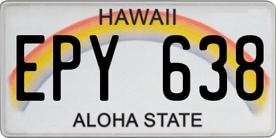 HI license plate EPY638