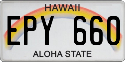 HI license plate EPY660