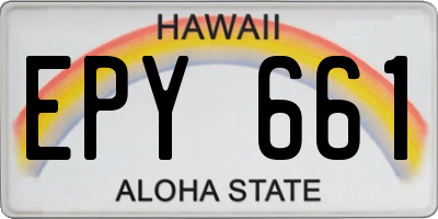 HI license plate EPY661