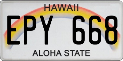 HI license plate EPY668