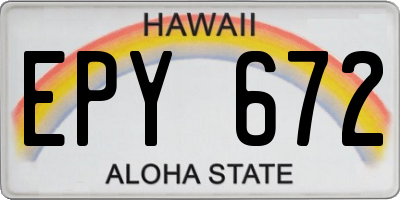 HI license plate EPY672
