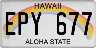 HI license plate EPY677