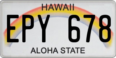 HI license plate EPY678