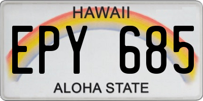 HI license plate EPY685