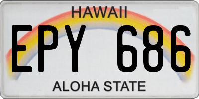 HI license plate EPY686