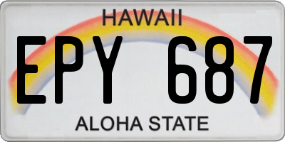 HI license plate EPY687