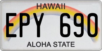 HI license plate EPY690