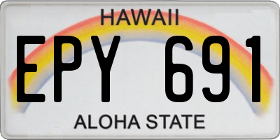 HI license plate EPY691