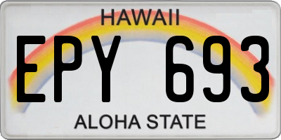 HI license plate EPY693