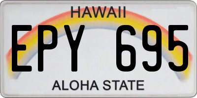 HI license plate EPY695