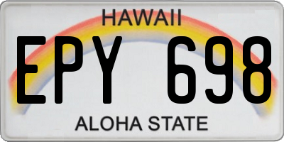HI license plate EPY698
