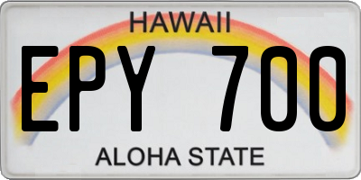 HI license plate EPY700