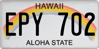 HI license plate EPY702