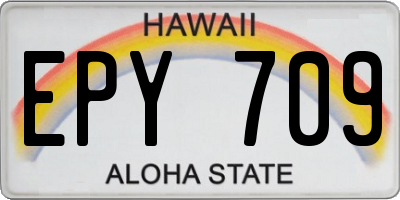 HI license plate EPY709