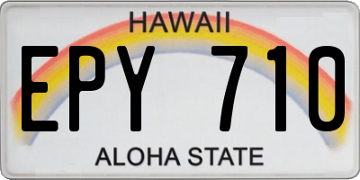 HI license plate EPY710