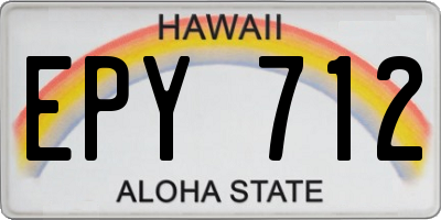 HI license plate EPY712