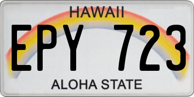 HI license plate EPY723
