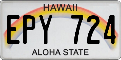 HI license plate EPY724