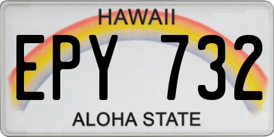 HI license plate EPY732