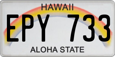 HI license plate EPY733