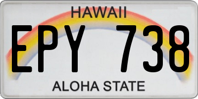HI license plate EPY738