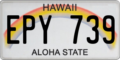 HI license plate EPY739