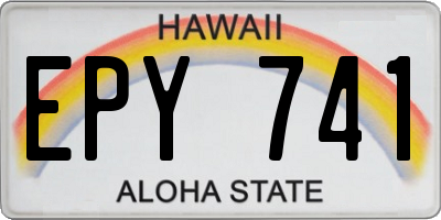 HI license plate EPY741